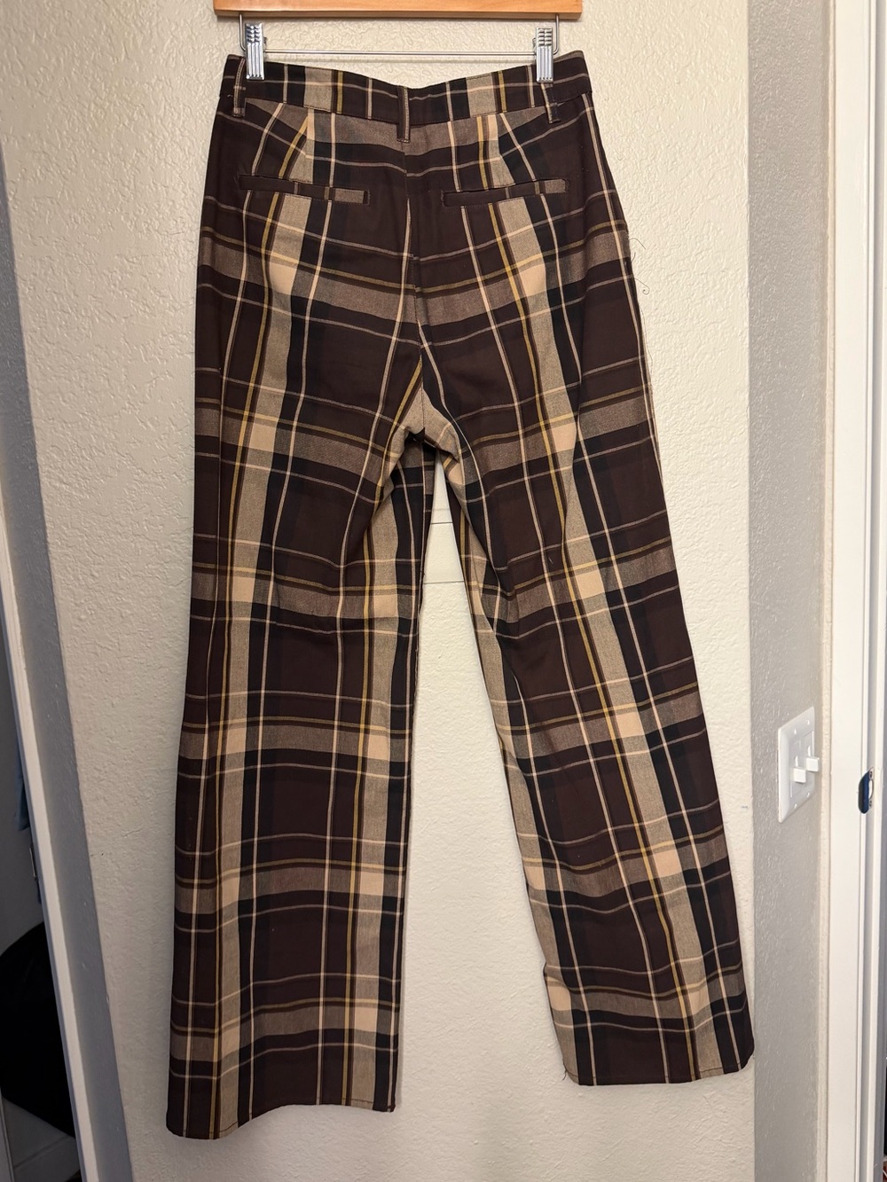 Mens Brown Plaid Dress Pants - Classic Plaid Trousers